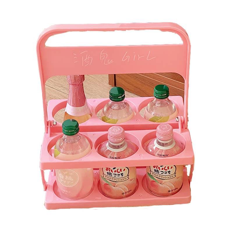 Portable Pink Picnic Folding Basket for Drinks and More