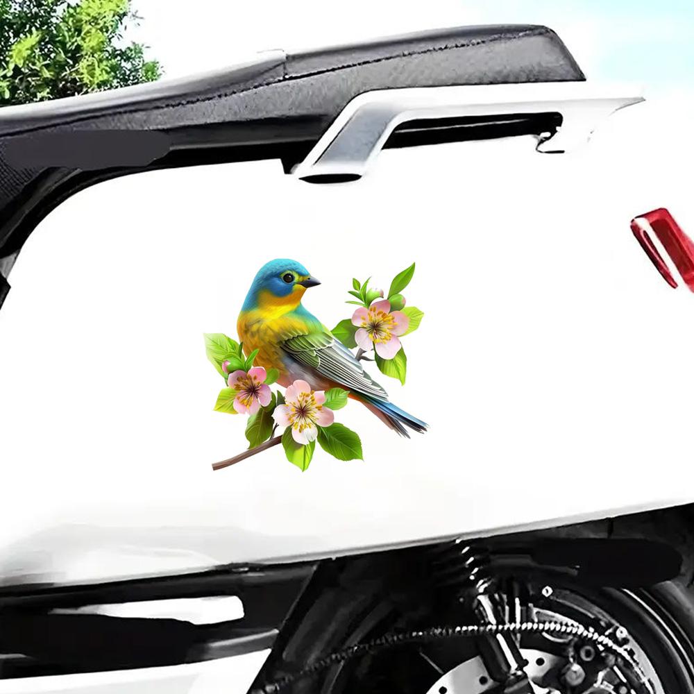 QT2004#15cm Vibrant Green Bird Self-Adhesive Vinyl Decal, Used for Car Windows, Bumper, Laptops, Waterproof Exterior Car Accessories