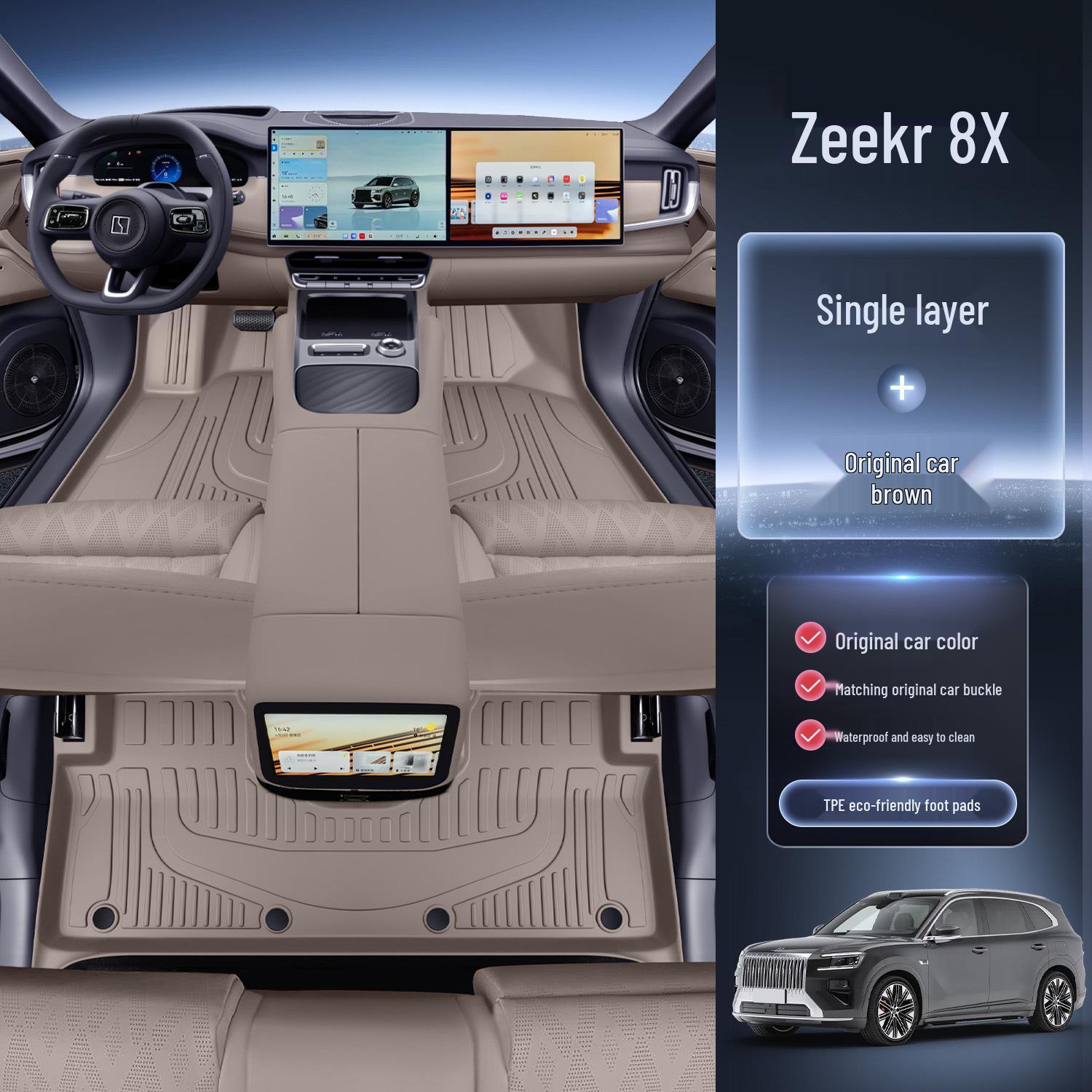 Zeekr 8X TPE grīdas paklāji –