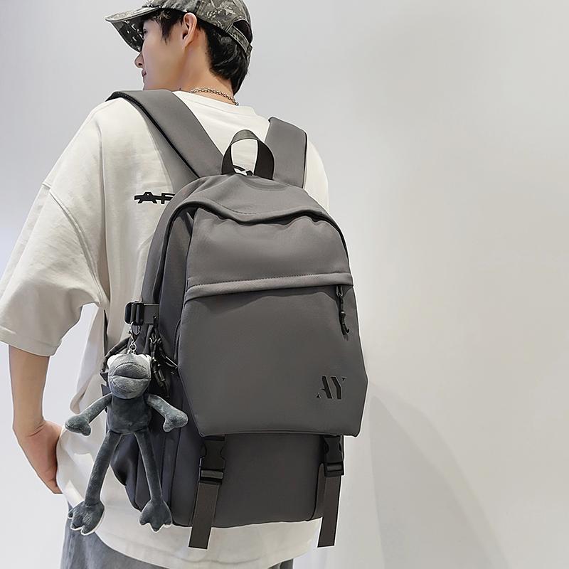 Student Schoolbag Couple Solid Color Backpack Lightweight Large Capacity Backpack