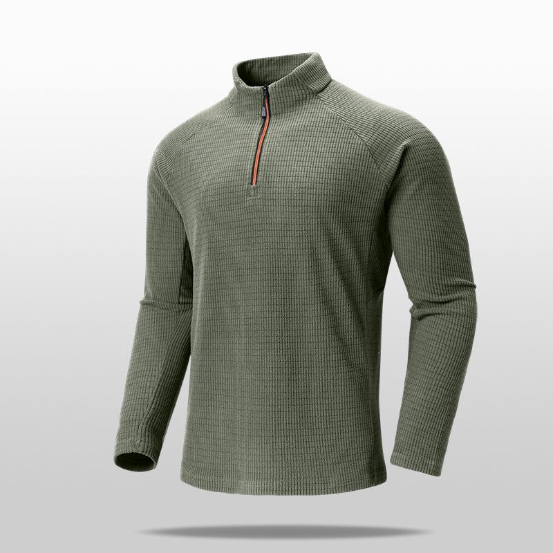 

Мужской осенний городской повседневный топ с воротником-стойкой, длинными рукавами и полумолнией 5XL