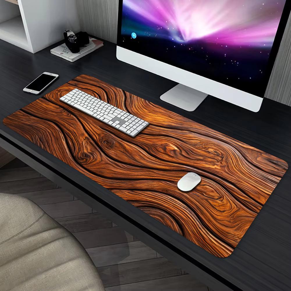 Desk pad Wood grain pattern Mouse Pad Gaming mats NonSlip Desk Mat mouse carpet with Stitched Edge HD printing Office mat