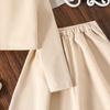 Girls Set Children's Clothing Autumn New Sweet Round Neck Long Sleeve Jacket and Long Skirt Suit for Girls