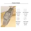 Fashionable simple small square diamond dial with steel strap women's quartz watch set of 12, suitable for Christmas and Hallowe