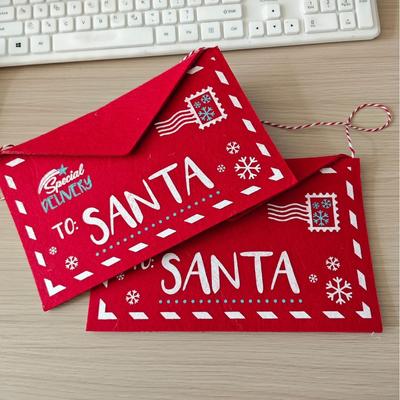 Christmas Felt Envelope Bag for Candy, Christmas Tree Ornament Hanging Decor, Xmas Party Gift Packaging
