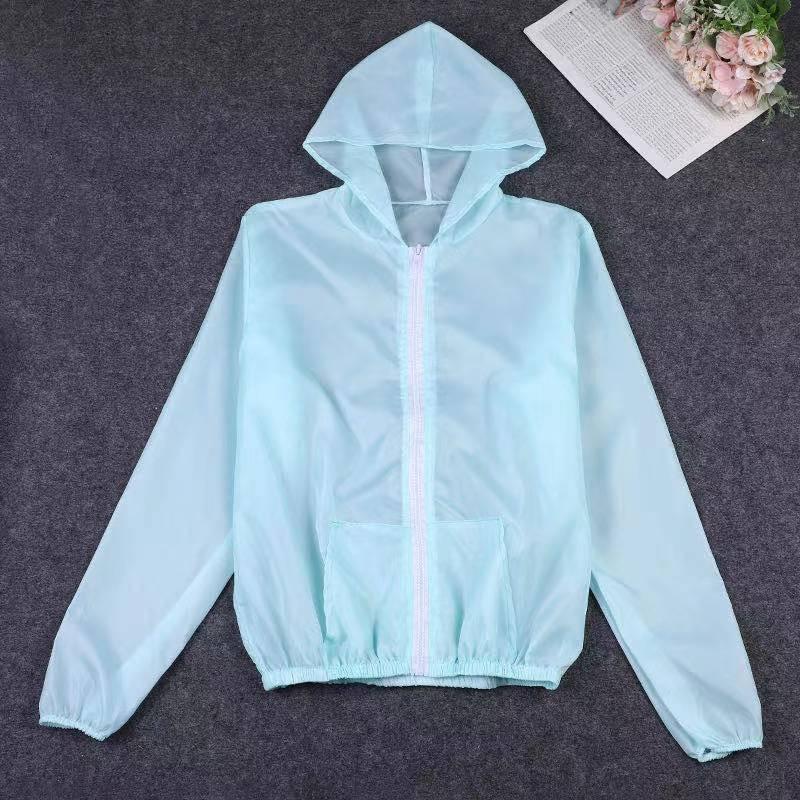 Yaz Buz Ipek Güneş Koruyucu Giyim kadın Düz Renk Ultra-ince Nefes Çabuk kuruyan Açık erkek Su Geçirmez Kapüşonlu Ceket