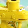 Cartoon Crocodile Disc Launcher Toy with 15 EVA Discs Outdoor Garden Backyard Lawn Park Kids Flying Disc Shooter Game Toddlers Boys Girls Gift