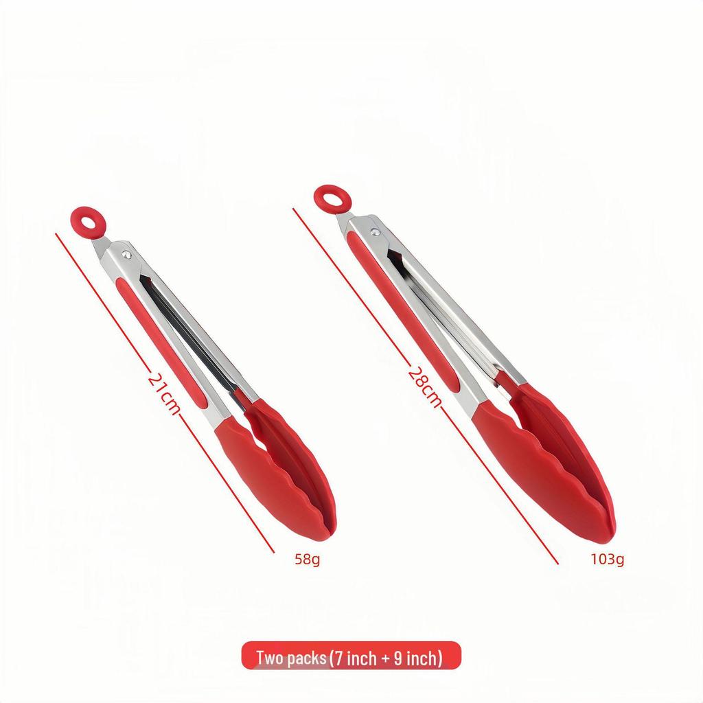High-Heat Food Grade Silicone & Stainless Steel Tongs for Grilling and BBQ