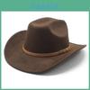 Tibetan Style Fedora Hat With Brim Sunshade For Men And Women In Suede Fabric