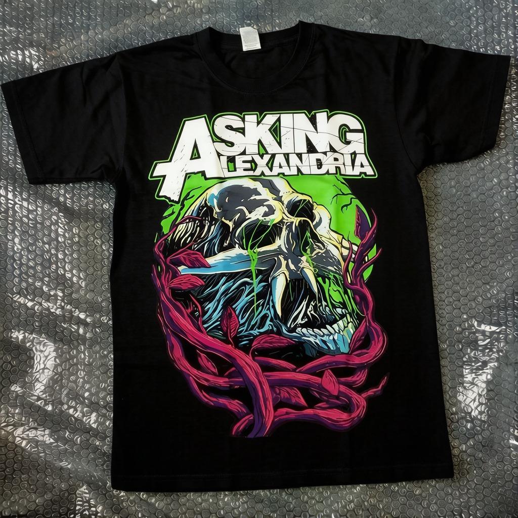 

Rare Asking Alexandria Slime Shirt Tee Full Size Unisex Reprint TShirt Short Sleeve Unisex Women Summer Crew Neck Cotton Tee L