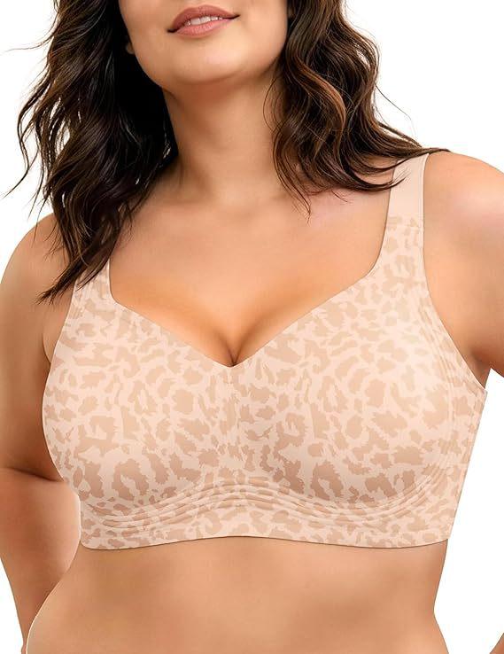 Reggiseno di Supporto Senza Cuciture Wireless per Donna: Comodo Taglia Larga per Seno Abbondante, Ideale per Mezza Età e Anziani.