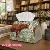 1pc, 2d Flat Printing, Tissue Box Cow Pattern On Green Background Printed Tissue Box, Suitable for Home, Kitchen, and Car Decoration, Tissue Dispenser