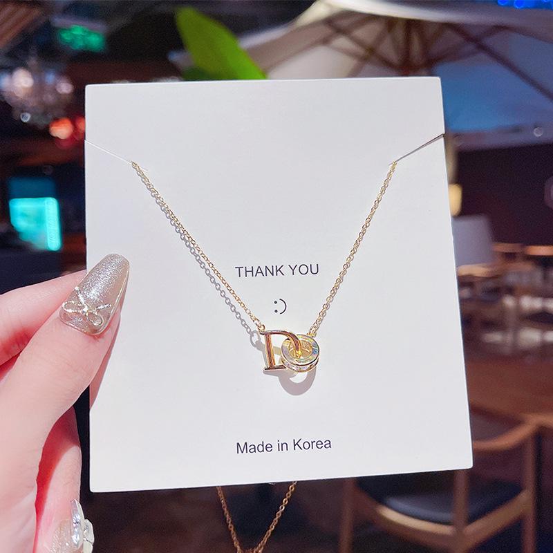

Korean Luxury Letter Pendant Titanium Steel Necklace for Girls