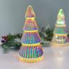 LED Light Up Glass Christmas Tree Ornament, Desktop Holiday Decoration For Home