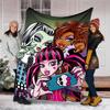 1pc Monster High (4) Theme Blanket - Digital Print, Polyester, Cozy for All Seasons, Perfect for Outdoor, Camping, and Travel