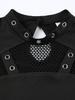 Dark Punk Y2K Mesh Cutout Slim-Fit Long Sleeve Top for Women