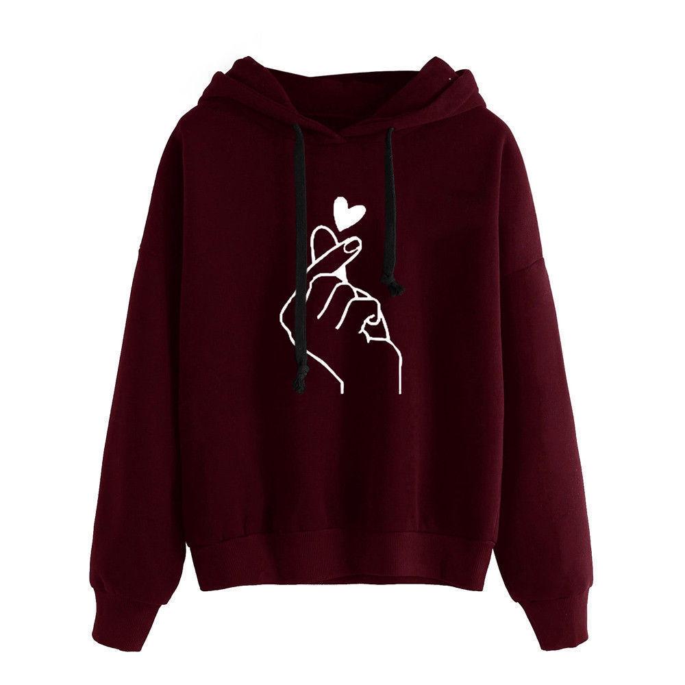 2019 Trendy Loose Casual Printed Hooded Women's Sweatshirt