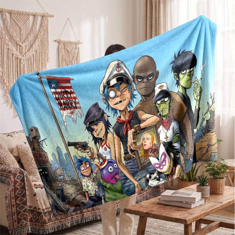 Warm Flannel BlanketGorillaz Soft Cozy Throw Blanket for Bedroom Couch