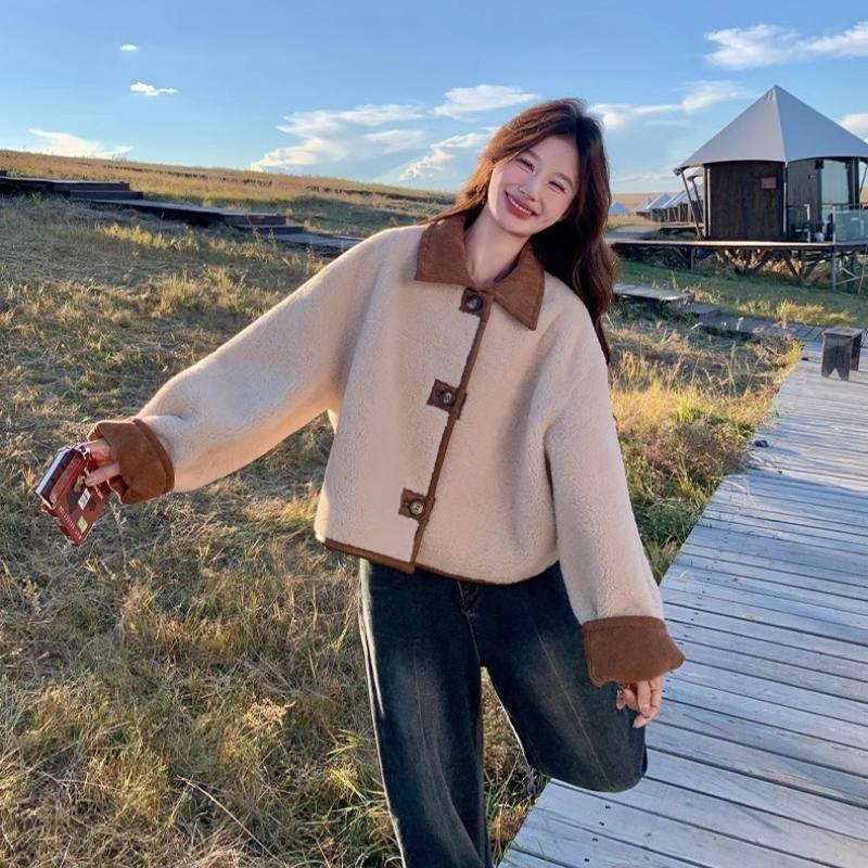 Women's Fashionable and Warm Double-sided Fleece-lined Thick Coat for Autumn and Winter