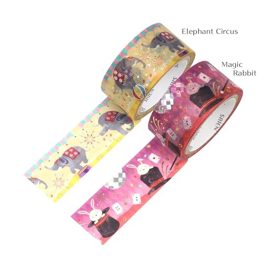 Kamiiso Sansho Masking Tape SAIEN Original 2-Pattern Set (Elephant Circus & Magic Rabbit X 1 Each) M