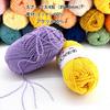 QKHEE Cotton Medium and for and Plush Toys Yarn, Thin, 12-Color Set, Approx. 50g/180m Ball, Crocheting, Knitting, Weaving, (Morandi)