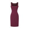 Women's Gray Vest Suit Dress - Retro Sleeveless Sheath with Waist-Cinched High-End Style