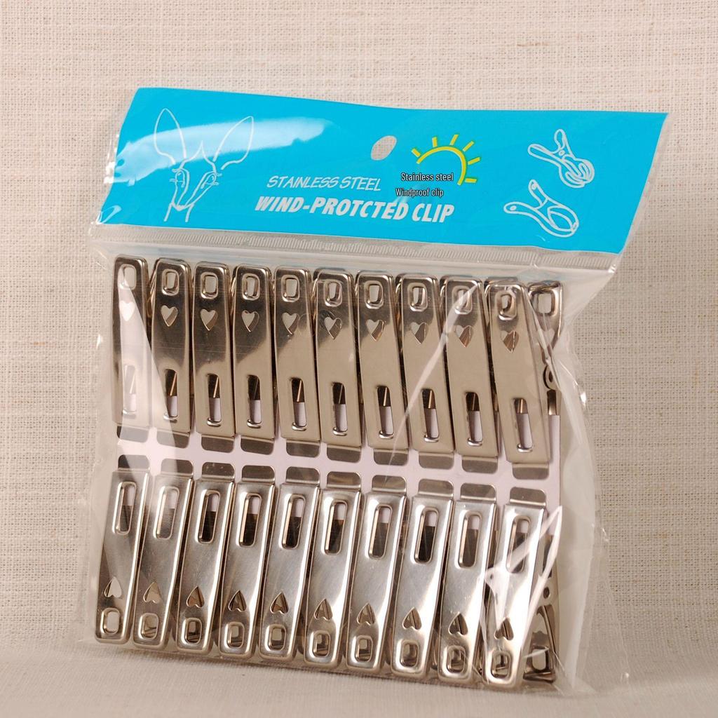 Stainless Steel 5cm Heart-Shaped Nail-Free Flat Clip (1.2 cm)