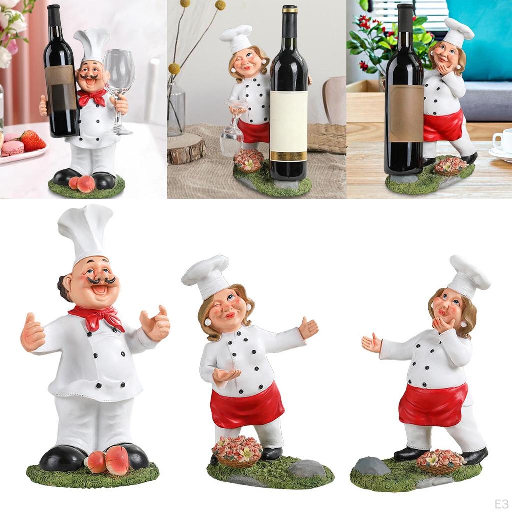 Bottle Holder Resin Crafts Table Statue Creative Storage Stand Rack for Countertop Kitchen