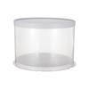 Plastic Transparent Cake Box Round Cake Packaging Boxes Organizer for Home Dessert Shop (White Sing