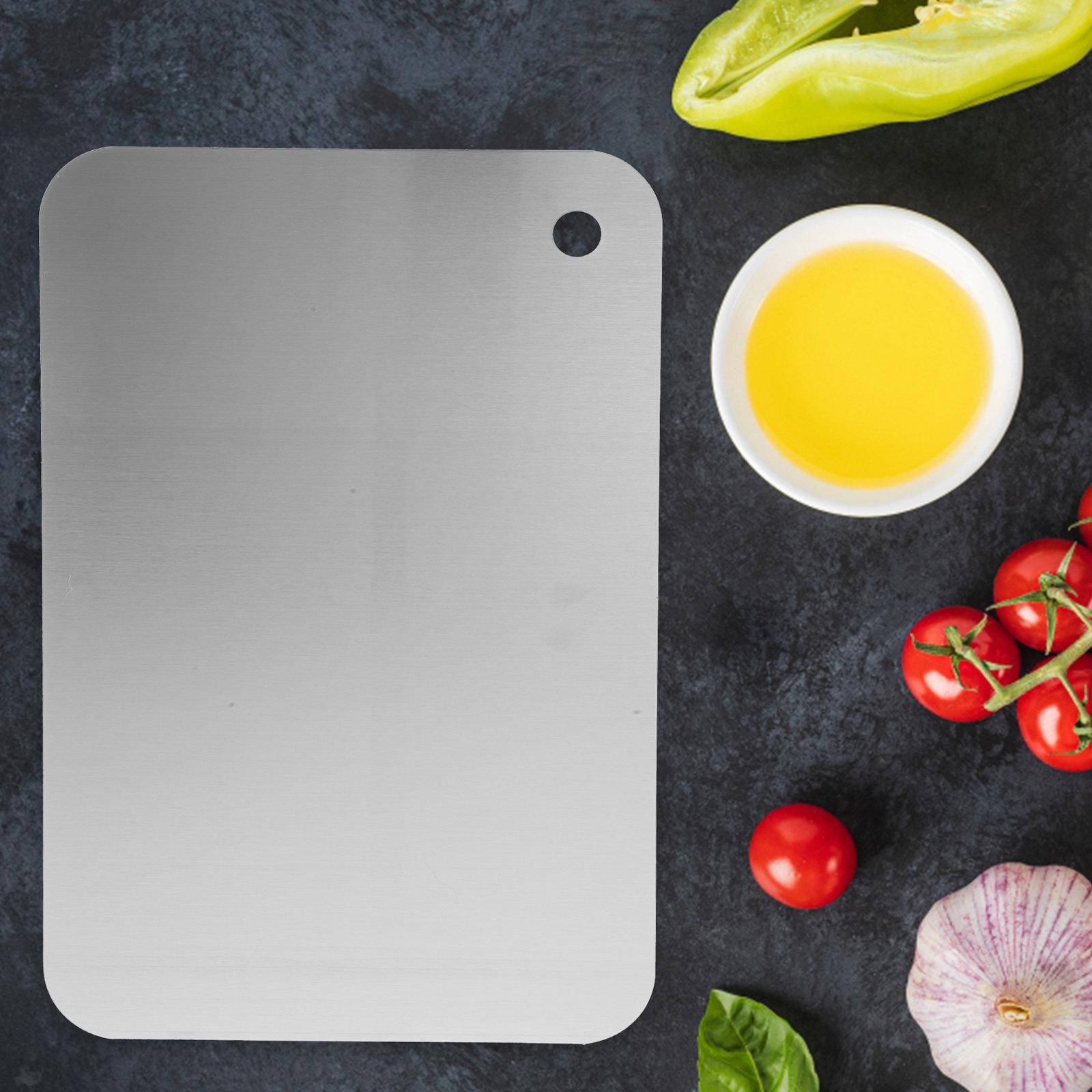Stainless Steel Cutting Board Textured Non-Slip Kitchen Cutting Mat Rust Resistant Metal Board for Cooking Home 30X20X0.1CM