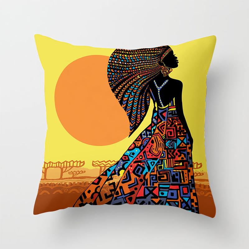 African Style Printed Pattern Cushion Cover Pillowcase For Home Living Room Sofa Bedroom Decoration Polyester Pillow