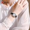 Retro Rhinestone Inlaid Roman Numerals Square Ladies Fashion Watch