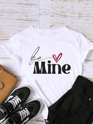 (Asian Size) T Shirt Fashion Sweet Love Trend 90s Cute Women Print Lady Female Graphic Casual Short Sleeve T-shirts Tee Top Clothing