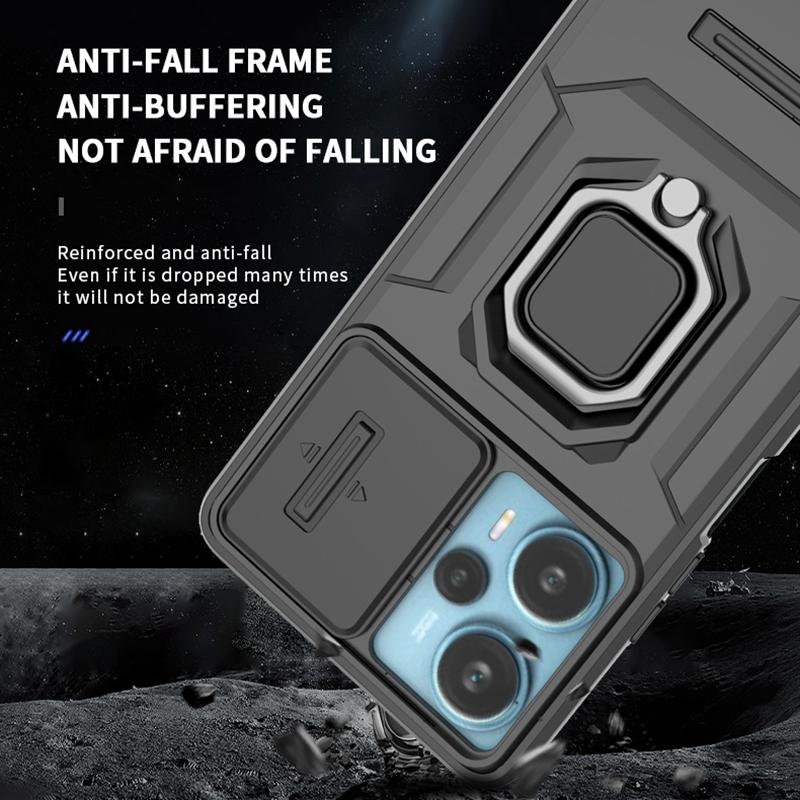 Funda Armor para Redmi Note 13 Pro 5G Note 12 12S Xiaomi 13T Poco X6 X5 Funda Protectora Soporte Magnético de Anillo Funda de Protección Completa Business