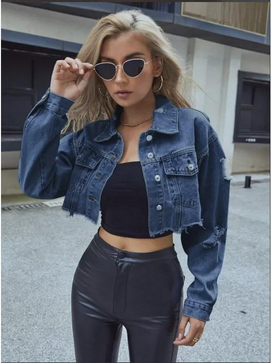 In Stock: Women's European & American Denim Short Jacket - Casual & Versatile Fashion