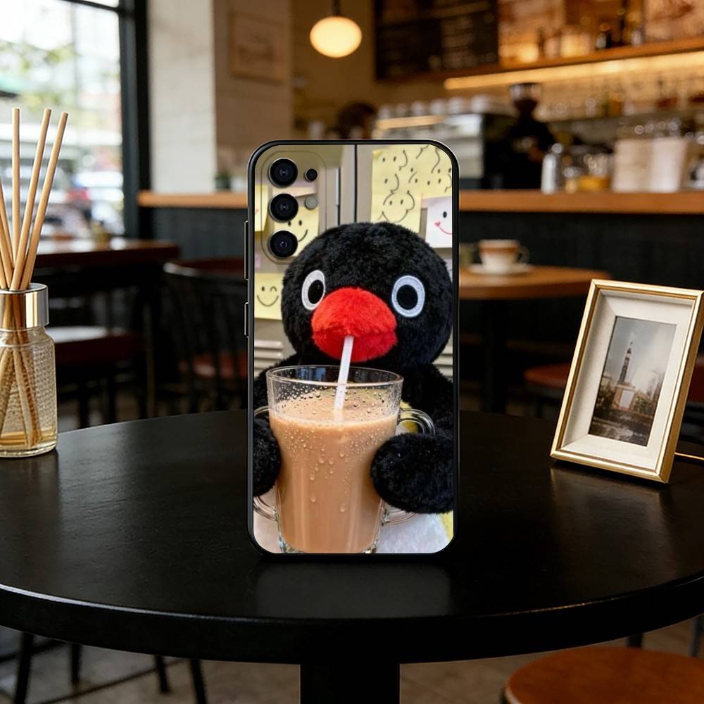 Cute cartoon penguin Phone Case For Samsung S25,S24,S21,S22,S23,S30,Ultra,S20,Plus,Fe,Lite,Note,10,Black Cover