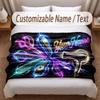 Barber Salon Theme Soft Blanket Personalized Custom Name Text Print Warm Blanket Home Sofa Bedroom Decor
