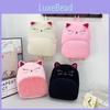 Kids Cartoon Plush Cat Backpack With Breathable Straps For Kindergarten School