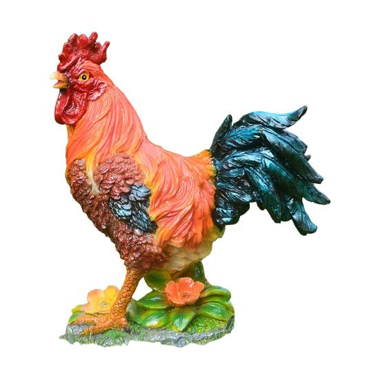 Chicken Figurine, Lifelike Resin Hen Rooster Garden Statue, Standing Farm Animal Sculpture for Yard, Lawn Garden, Outdoor Decor