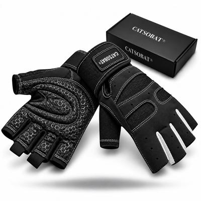 CATSOBAT Training Gloves with Wrist Wraps for Strength Wrist Palm Bench Unisex Training, Support, Anti-Slip, Protection, Press, Dumbbells, Pull-ups,
