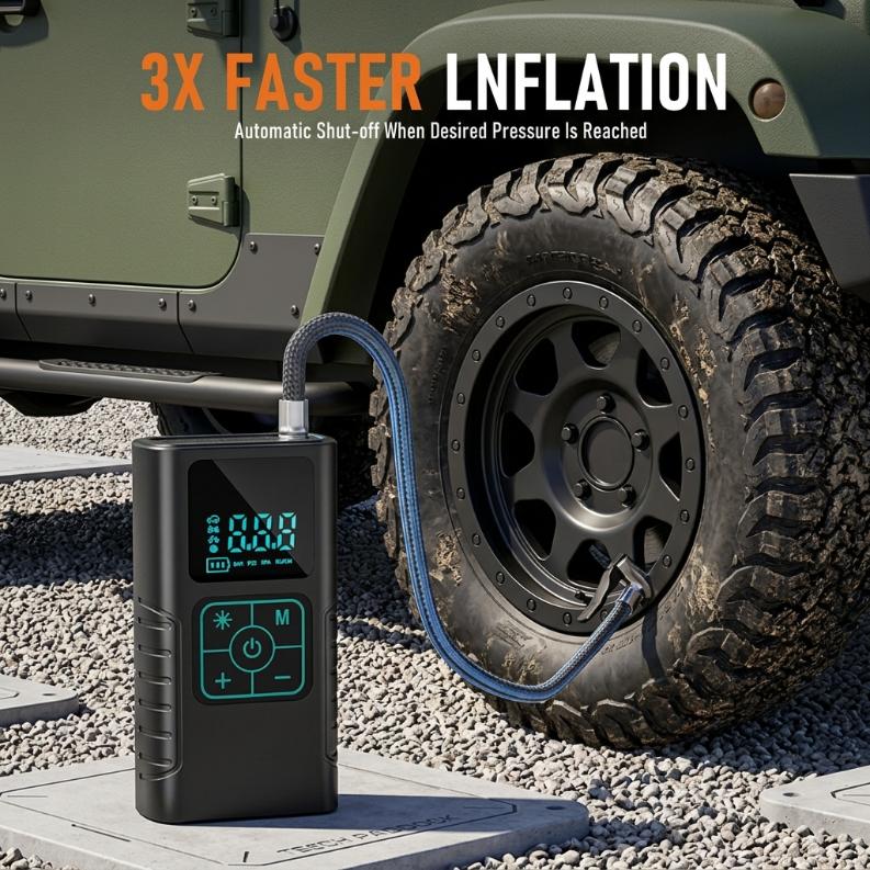 Wireless Portable Car Air Compressor Pump Digital Display Electric Tire Inflator For Motorcycle Bicycle Auto Tyre Ball Lighting