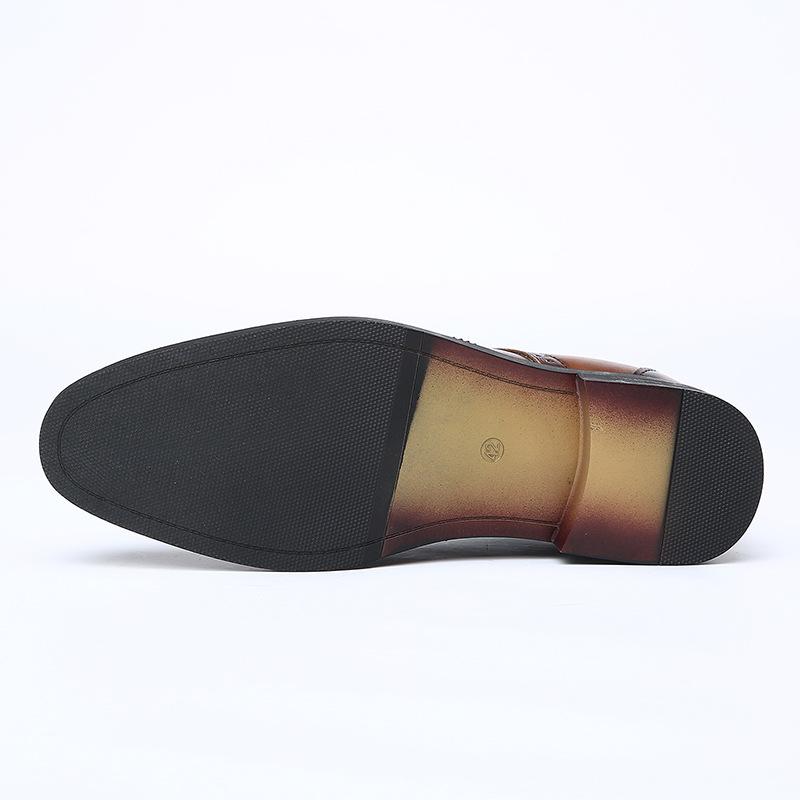Exported plus-size Brock custom leather shoes for men, spring/autumn casual British and European American formal men's shoes