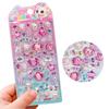 Embossed 3D Crystal Animal Stickers Melody Relief PVC Drop Particle DIY Crafts Decorative Decals