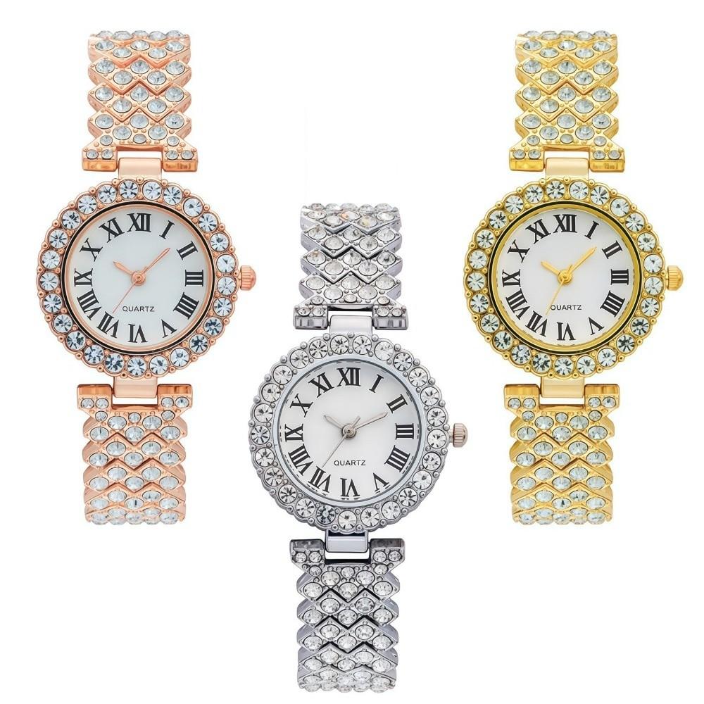 Verstellbares Diamantarmbanduhr Kristallbesetztes Quarzarmbanduhr Uhren für Damen Geburtstagsgeschenk