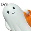 Halloween Party Supplies Holding Pumpkin Ghost Figurine, Spooky Statue with Glowing Desk Ornament Night Light, Resin for Tabletop Centerpiece Figurine