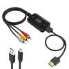 RCA To HDMI Converter, Composite Adapter Male AV Support 1080P PAL/NTSC Compatible with PS One, PS2, PS3, STB, Xbox, VHS, VCR, Blue-Ray DVD Players
