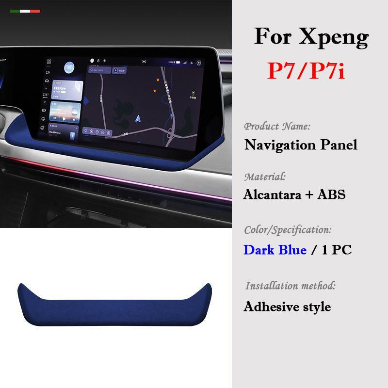 For Xpeng P7 P7i -2025 Interior Mouldings Accessories Top Suede GPS Navigation Screen Decoration Frame Panel Protective