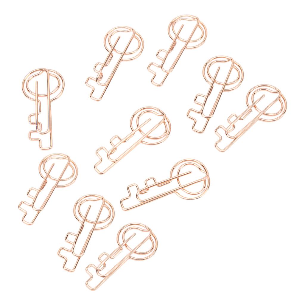 40PCS Key Paper Clip Metal Plating Portable Slip Resistant Bright Color Compact for Office School Ho