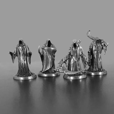 Mini Rzeźba Śmierci Retro Metalowa Kosa Żniwiarz Żołnierz Model Biurko Gra Szachowa Pionek Ozdoba Kolekcja Rzemiosło Prezenty dla Chłopca