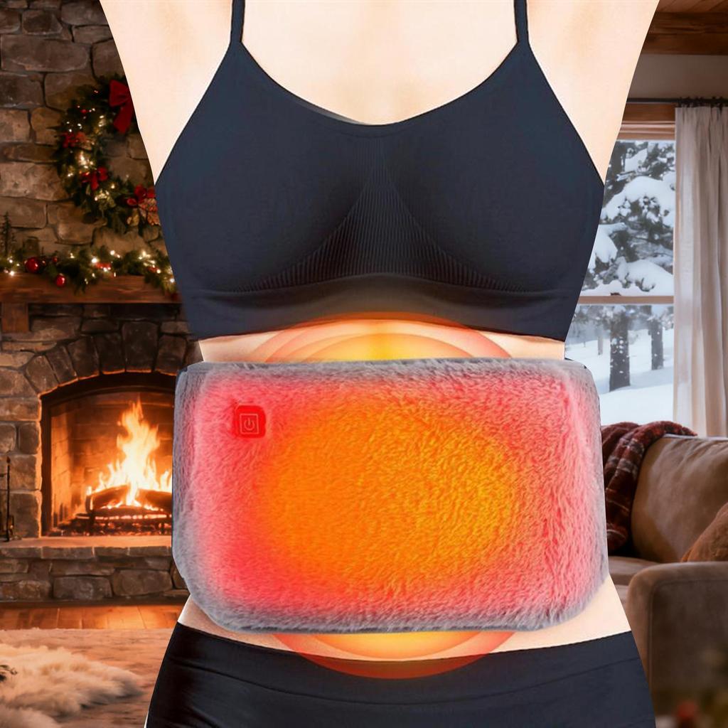 3 Levels Electric Heating Pad Cold-Proof Uterine Belt Warm Hand Waist Warming Pad USB Recharging Abdominal Warmer Adjustable